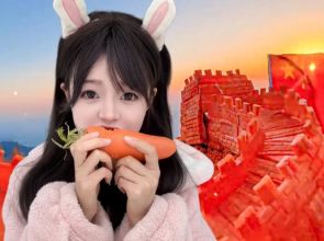 သွားကိုအသုံးပြုပြီး မုန်လာဥနီပန်းပုလက်ရာတွေထွင်းထုဖန်တီးတဲ့ ကောင်မလေး