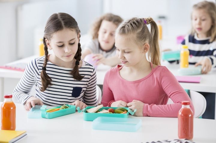 two-young-girls-during-snack-time-in-a-school-KSZXLF3.jpg